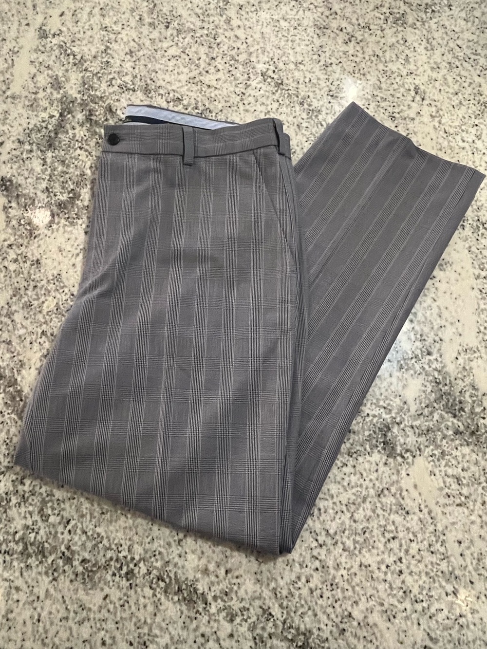 Brooks Brothers Dress Pants Men’s 36x34 Gray Plaid Clark Chino - Excellent